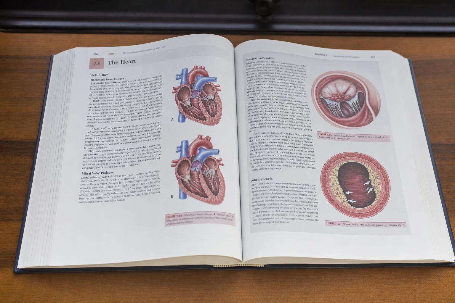 Neurosurgery textbook and empty notebook on desk, no people