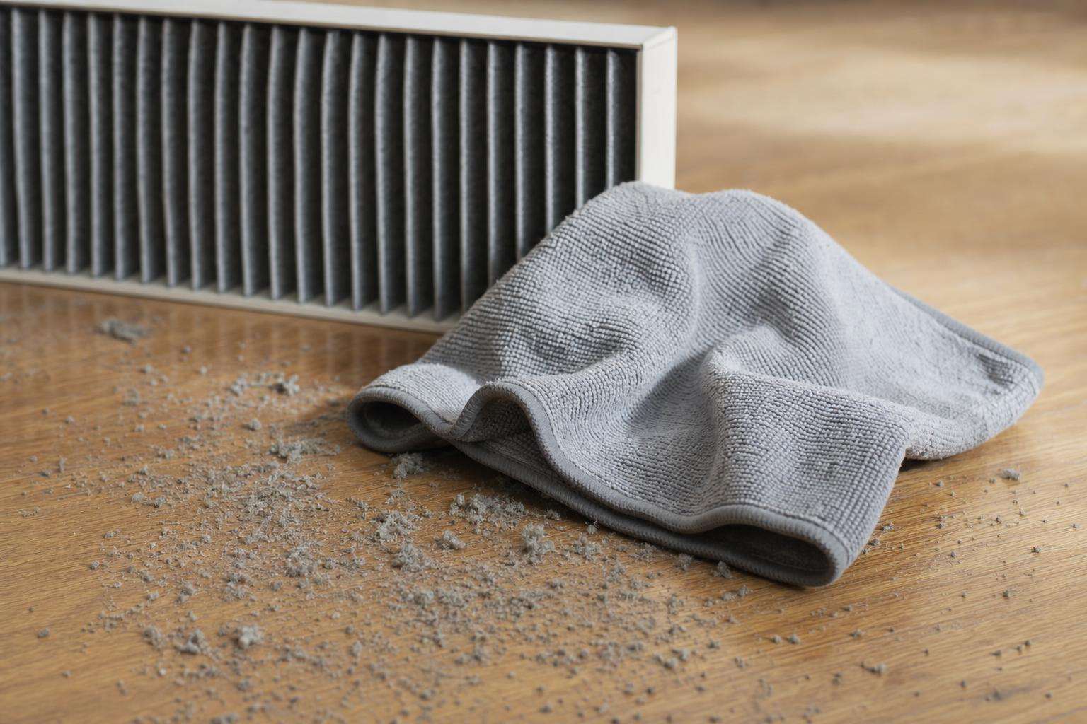 Indoor air and dust sampling props, no people