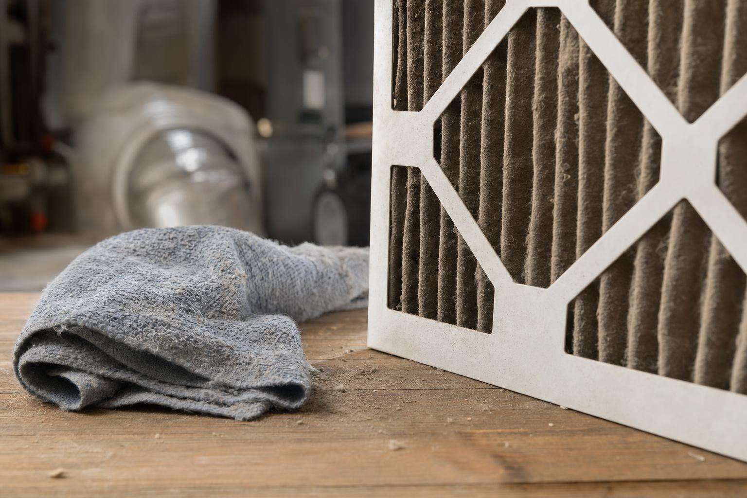 Indoor air and dust sampling props, no people