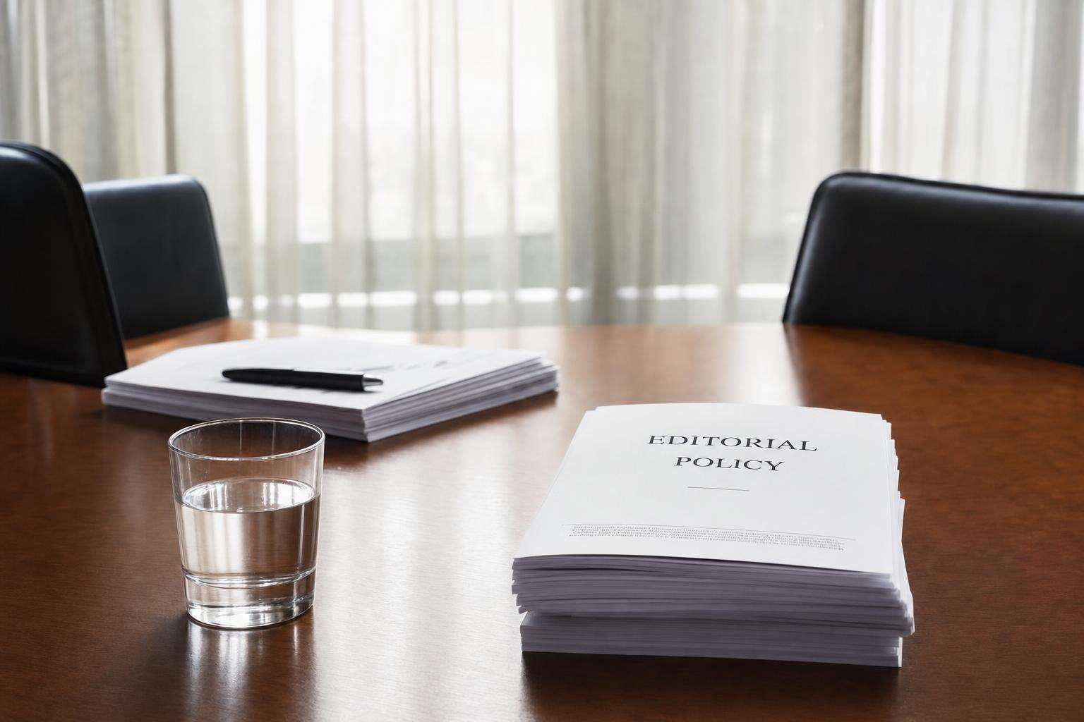 Policy documents and globe conceptual still life, no people