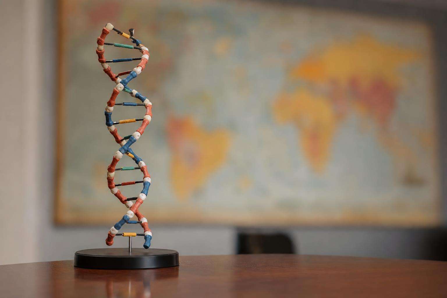 Population dots abstract graphic concept with DNA helix model, no people